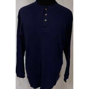 CE Schmidt Workwear Mens Medium Blue Waffle Knit Henley Thermal Shirt